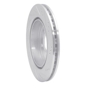 Cadillac CTS Brake Rotor (1) - Rear Left - R1 Concepts - Drilled & Slotted - Silver - `05-`11